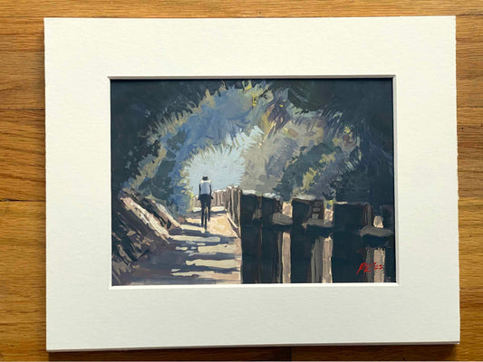 Ojai River Trail (Original Gouache with Matboard and Backing)