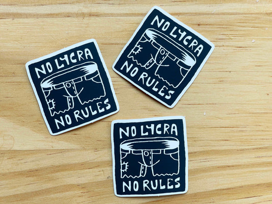 No Lycra, No Rules Stickers (3 Stickers)